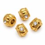 Distanziatori in acciaio oro con strass bianco 6x4 mm foro 3 mm 1 pz