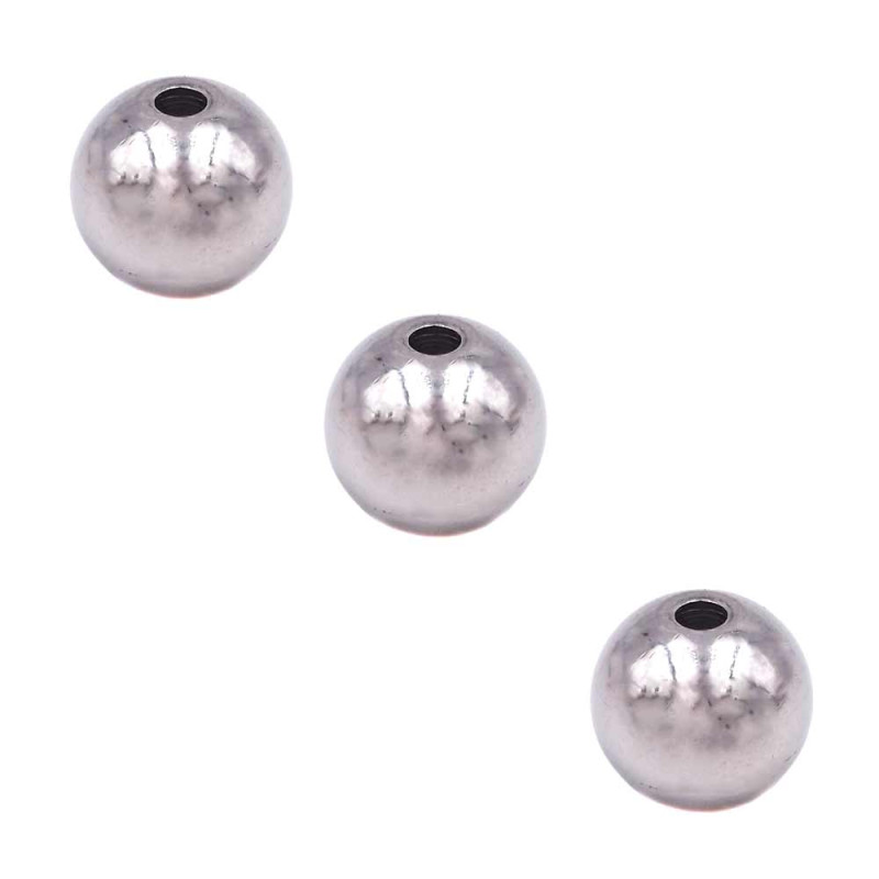 Pallina acciaio pieno 8x7 mm foro 1.8 mm pacco 10 pezzi (accp8dg) - pietreeminuterie.com