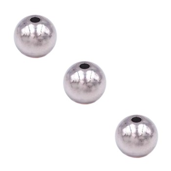 Pallina acciaio pieno 8x7 mm foro 1.8 mm pacco 10 pezzi Pallina acciaio pieno 8x7 mm foro 1.8 mm pacco 10 pezzi