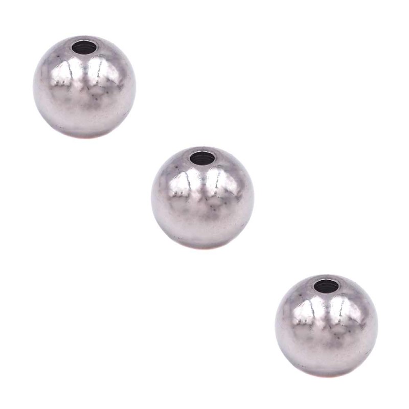 Pallina acciaio pieno 8x7 mm foro 1.8 mm pacco 10 pezzi (accp8dg) - pietreeminuterie.com