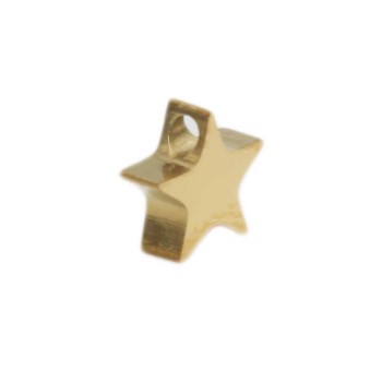 Stella acciaio oro 8 mm foro laterale 1.8 mm 1 pz