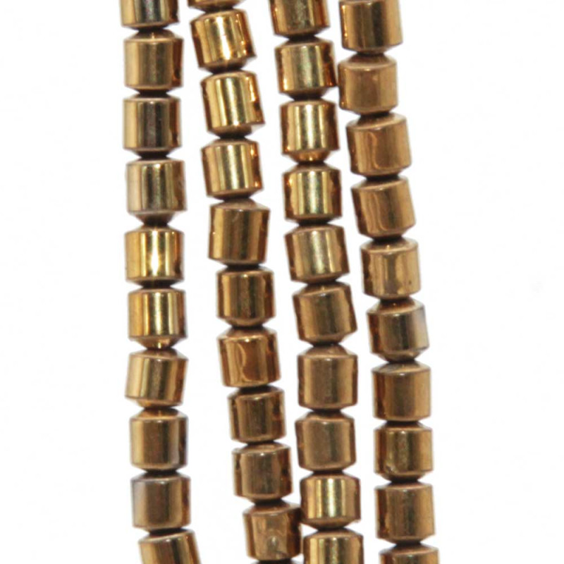 Ematite colonna oro 3 mm filo 40 cm (ema-c3888) - pietreeminuterie.com