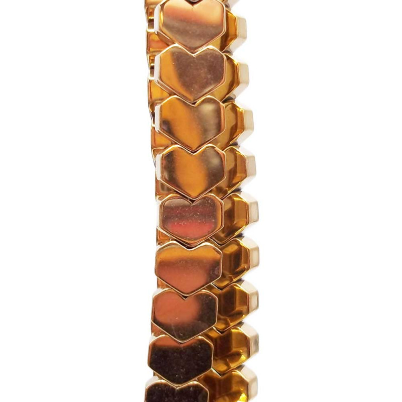 Ematite cuore smussato 6 mm oro filo 40 cm (emcyo333) - pietreeminuterie.com