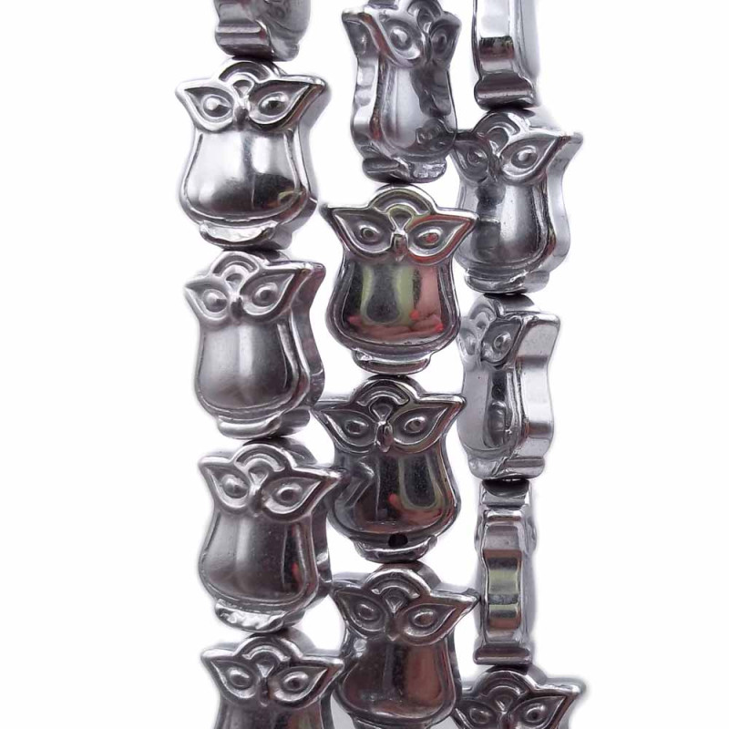 Ematite gufetti argentati 9.6 mm paco da 4 pezzi (guf721) - pietreeminuterie.com