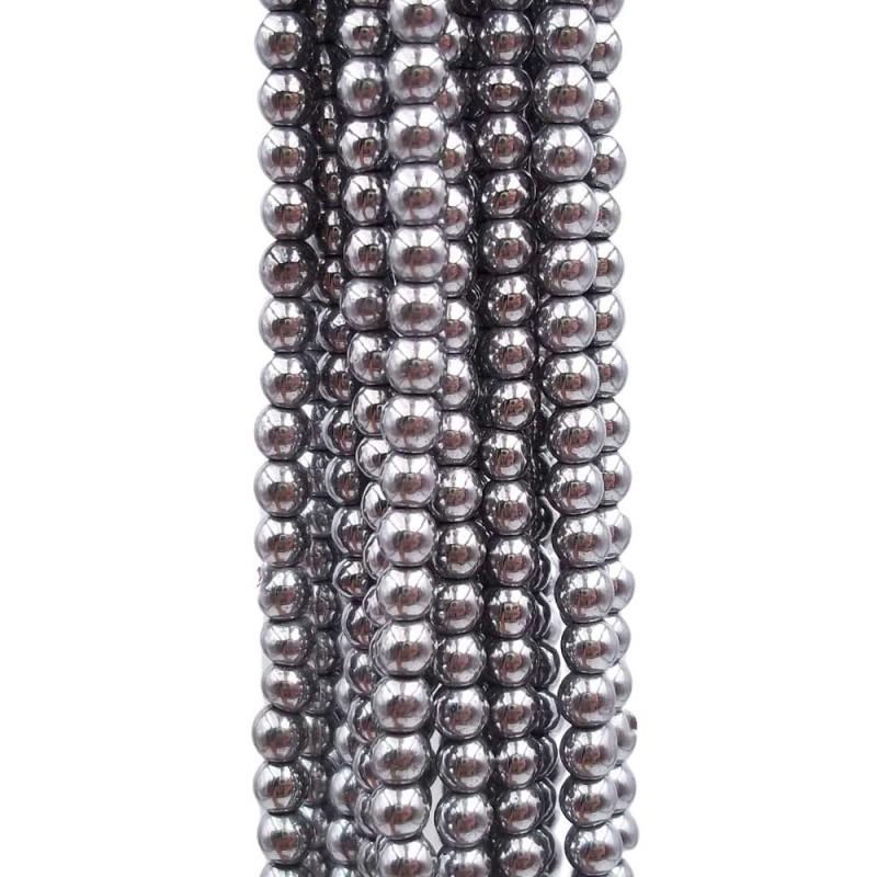 Ematite liscia argento 3 mm filo 40 cm (bsa2) - pietreeminuterie.com