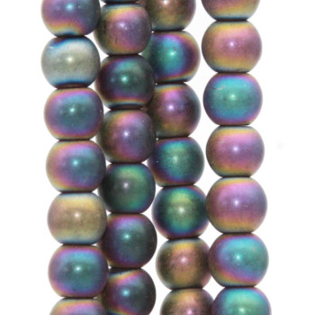 Ematite multicolor tonda liscia 6 mm filo 40 cm