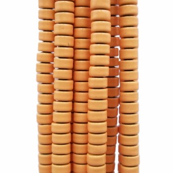 Ematite rondelle rivestite opacizzate 4x2.4 mm giallo zafferano filo da 40 cm