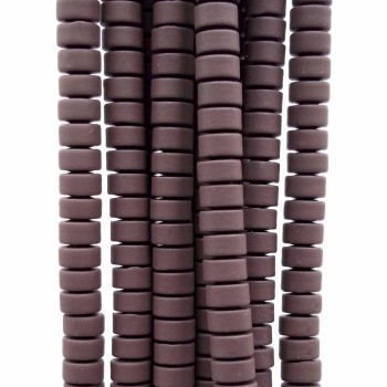 Ematite rondelle rivestite opacizzate 4x2.4 mm marroni filo da 40 cm