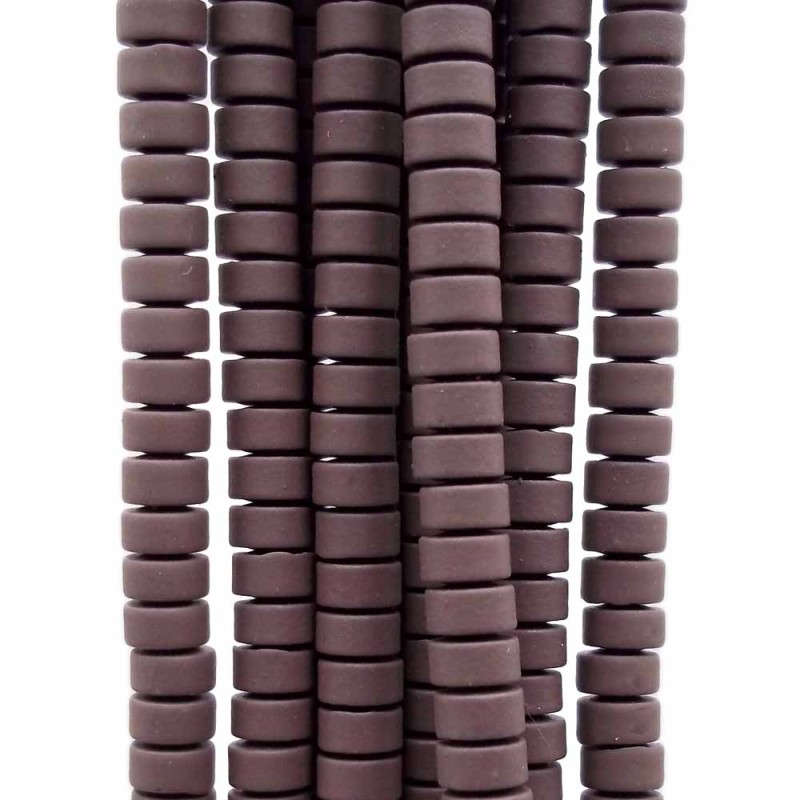 Ematite rondelle rivestite opacizzate 4x2.4 mm marroni filo da 40 cm (emar4001) - pietreeminuterie.com
