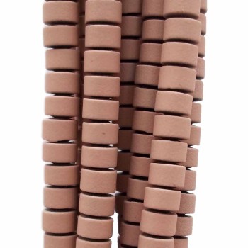 Ematite rondelle rivestite opacizzate 4x2.4 mm nocciola filo da 40 cm