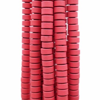 Ematite rondelle rivestite opacizzate 4x2.4 mm rosa antico filo da 40 cm