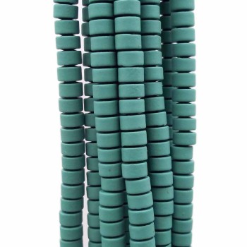 Ematite rondelle rivestite opacizzate 4x2.4 mm verdi militare filo da 40 cm