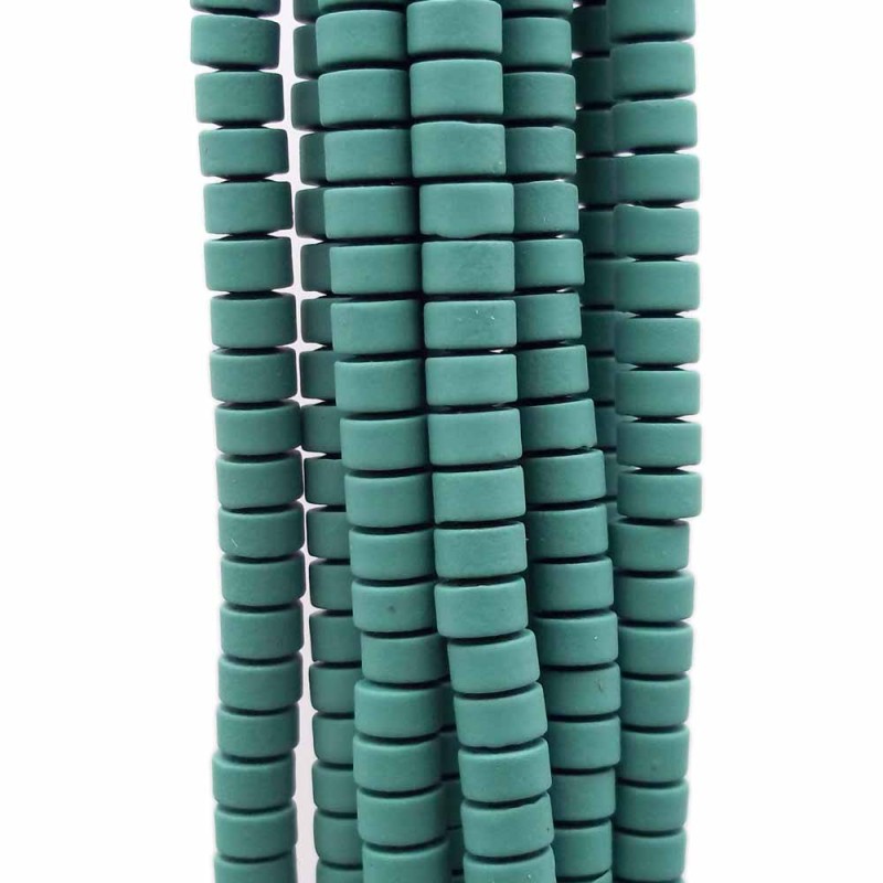 Ematite rondelle rivestite opacizzate 4x2.4 mm verdi militare filo da 40 cm (trfa611) - pietreeminuterie.com