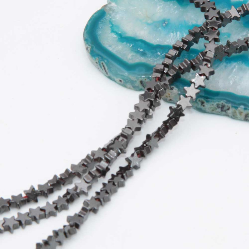 Ematite stella 4 mm filo 40 cm (st-0883) - pietreeminuterie.com