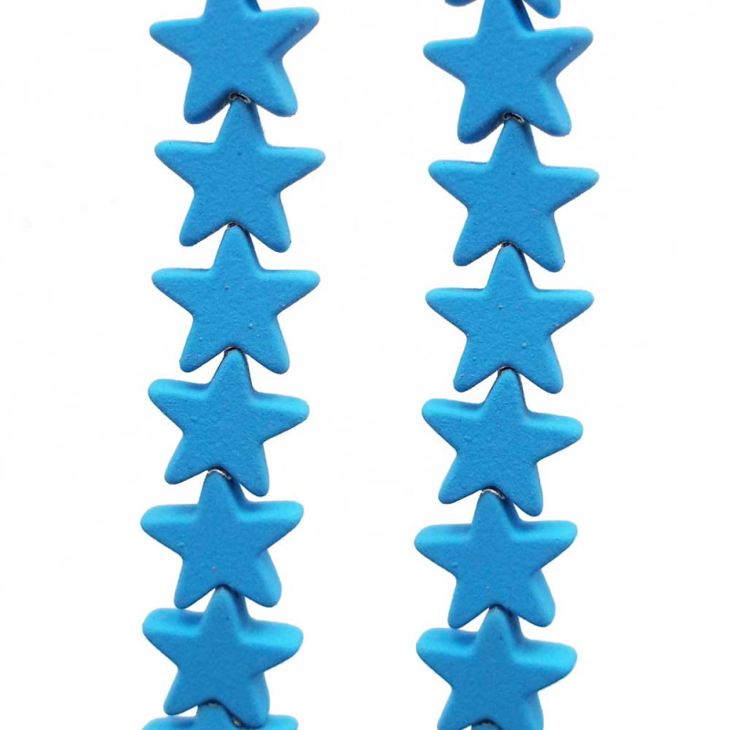 Ematite stelle rivestite 7 mm azzurre  pacco da 10 pezzi (em7azz1) - pietreeminuterie.com