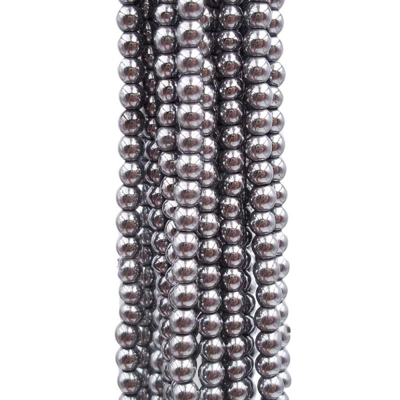 Ematite liscia argento 3 mm filo 40 cm (bsa2) - pietreeminuterie.com