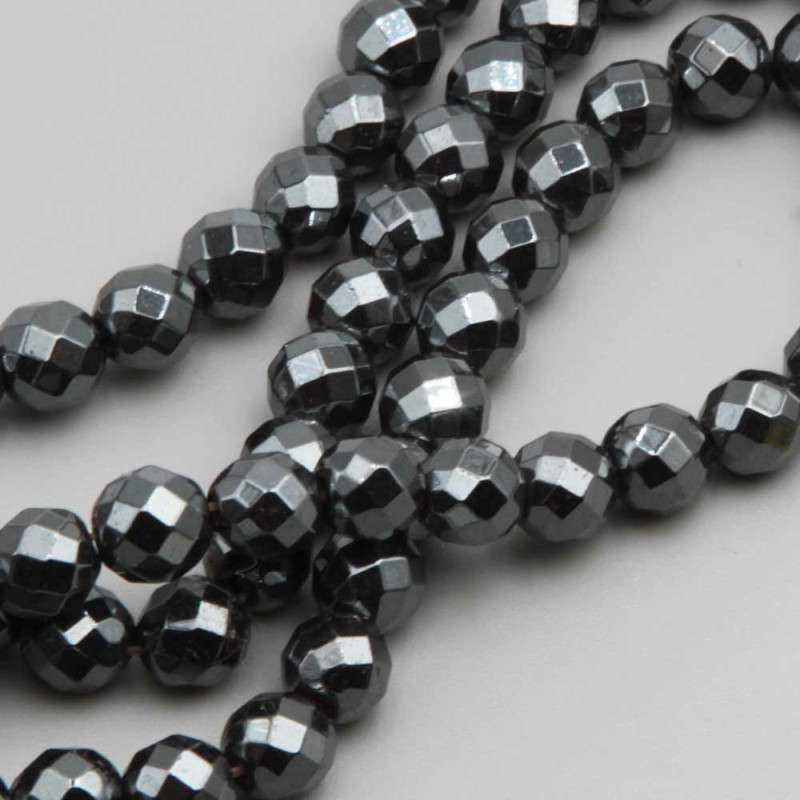 Ematite tonda sfac. 8 mm filo 40 cm (8-emat1) - pietreeminuterie.com