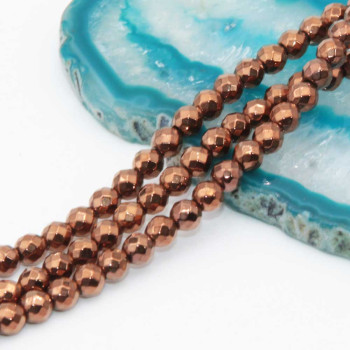 Ematite tonda sfacc. bronzo 4 mm filo 40 cm