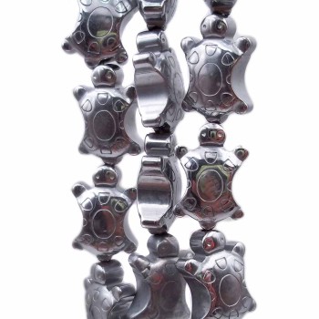 Ematite tartaruga argentata 13.7x8.9 mm pacco da 4 pz