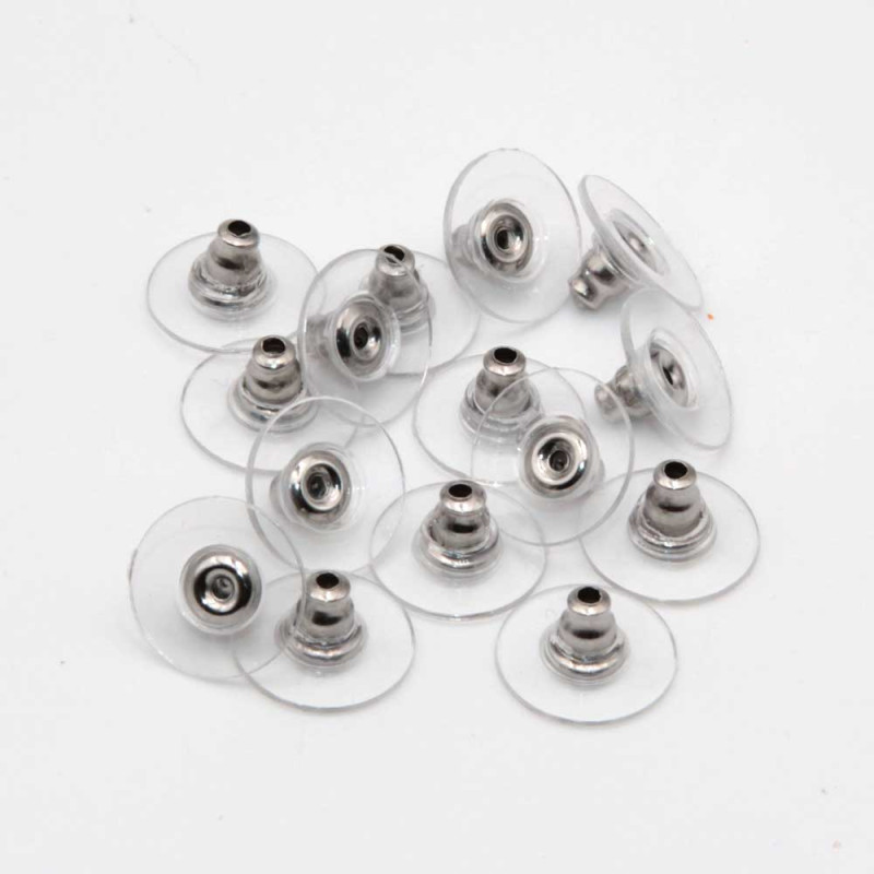 Farfallina per orecchini in gomma e acciaio 20 pz (farf-001) - pietreeminuterie.com