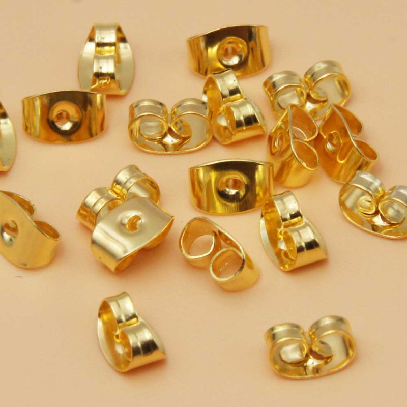 Farfalline per orecchini colore oro 6 mm 50 pz (gorf678rodi) - pietreeminuterie.com