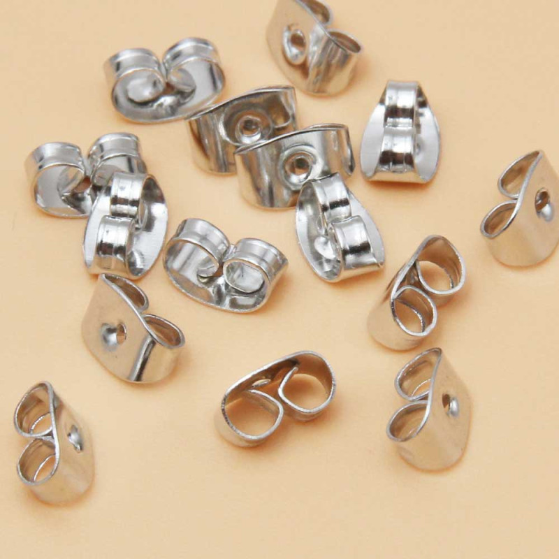 Farfalline per orecchini colore rodio 50 pz (farf678rodi) - pietreeminuterie.com