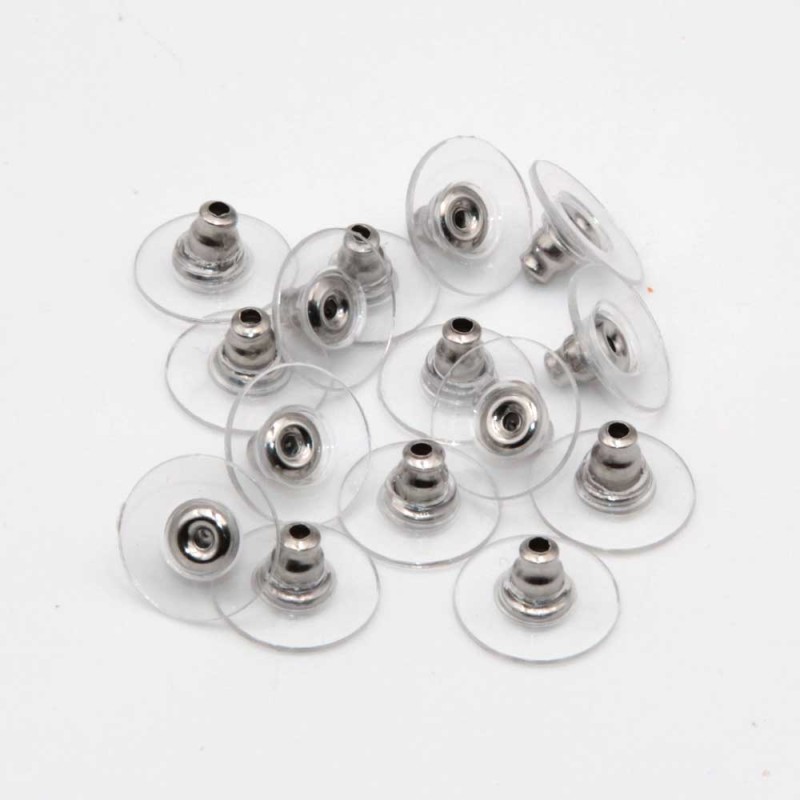 Farfallina per orecchini in gomma e acciaio 20 pz - farf-001 - pietreeminuterie.com Farfallina per orecchini in gomma e acciaio 20 pz (farf-001) - pietreeminuterie.com