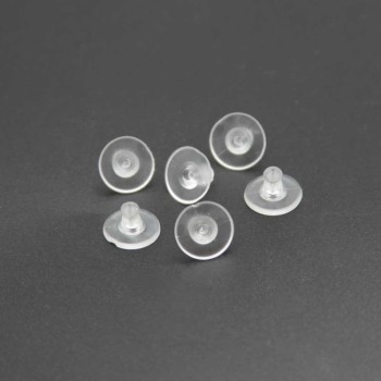 Stoppini per orecchini in silicone 10 mm conf. 50 pz