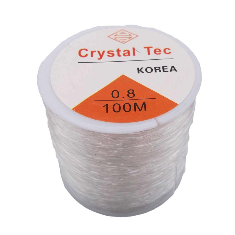 Filo Elastico Cristal Tec Ultra resistente 0.8 mm rotolo 100 mt (cry08) - pietreeminuterie.com