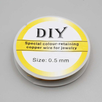 Filo wire in rame placcato oro bianco 18 kt 0.6 mm bobina circa 4.5 mt