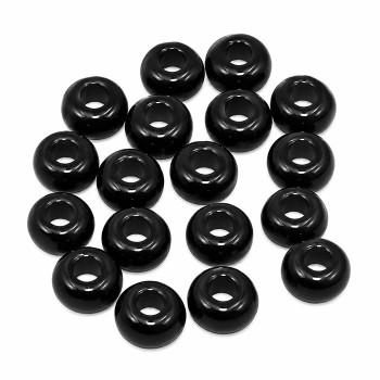 Rondelle onice nero 10x5 mm foro 4.5 mm circa conf.4 pz