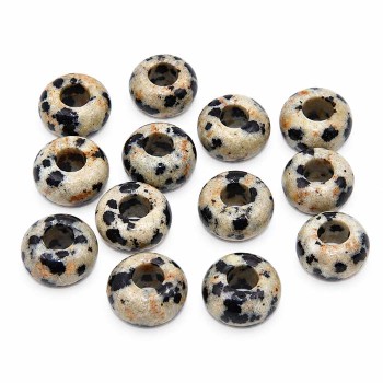Rondelle diaspro dalmata 10x5 mm foro 4.5 mm circa conf.4 pz