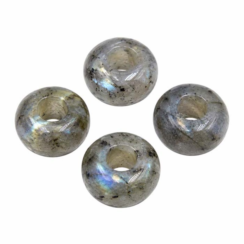 Rondelle labradorite 10x5 mm foro 4.5 mm circa conf.4 pz