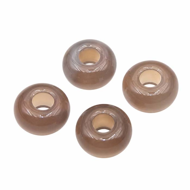 Rondelle agata grigia 10x5 mm foro 4.5 mm circa conf.4 pz