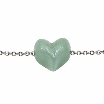 Cuore avventurina foro laterale 13x12 mm conf. 1 pz