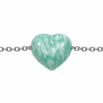 Cuore amazzonite foro laterale 14 mm conf. 1 pz