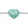 Cuore amazzonite foro laterale 14 mm conf. 1 pz