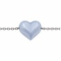 Cuore occhio di gatto grigio foro laterale 16x14 mm conf. 1 pz