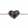Cuore occhio di tigre nero foro laterale 16x12 mm conf. 2 pz