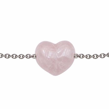 Cuore quarzo rosa foro laterale 13x12 mm conf. 1 pz