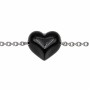 Cuore onice nero foro laterale 13x12 mm conf. 1 pz