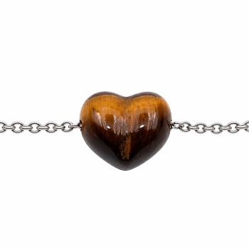 Cuore occhio di tigre marrone 13x12 mm conf. 1 pz