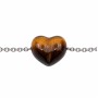 Cuore occhio di tigre marrone 13x12 mm conf. 1 pz