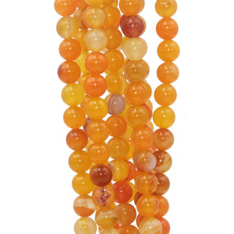 Giada arancio tonda liscia 8 mm filo 40 cm (gia-8-m-ar) - pietreeminuterie.com