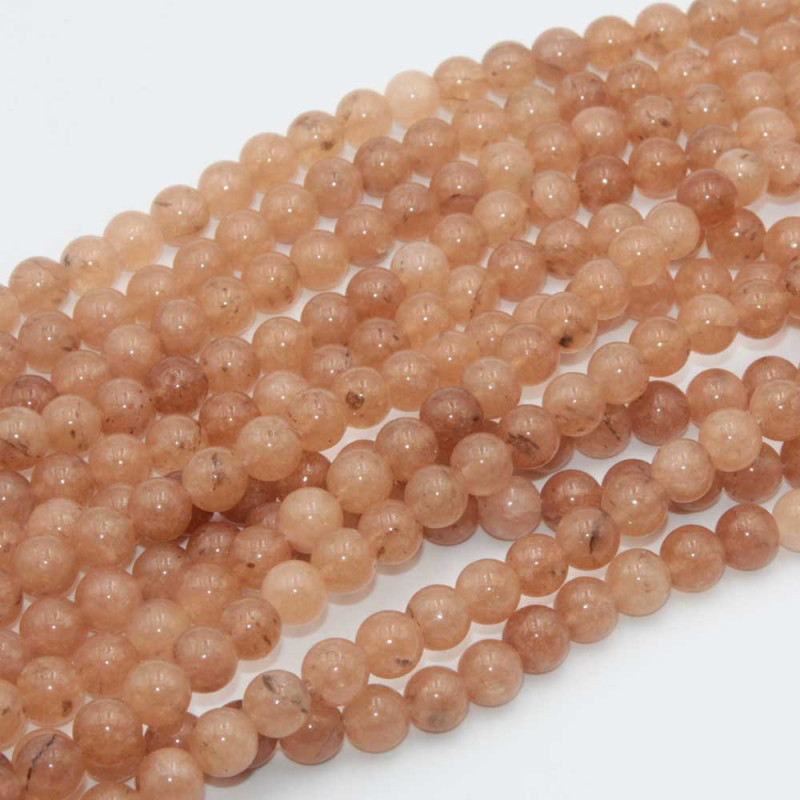 Giada coreana arancio tonda liscia 8 mm filo 40 cm (gia-8-m-1) - pietreeminuterie.com