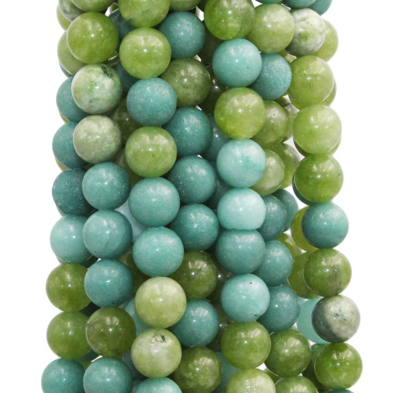 Giada coreana mista tonda liscia 10 mm filo 40 cm (giad60pp) - pietreeminuterie.com