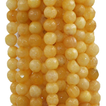 Giada gialla sfac. tonda 6 mm filo 40 cm