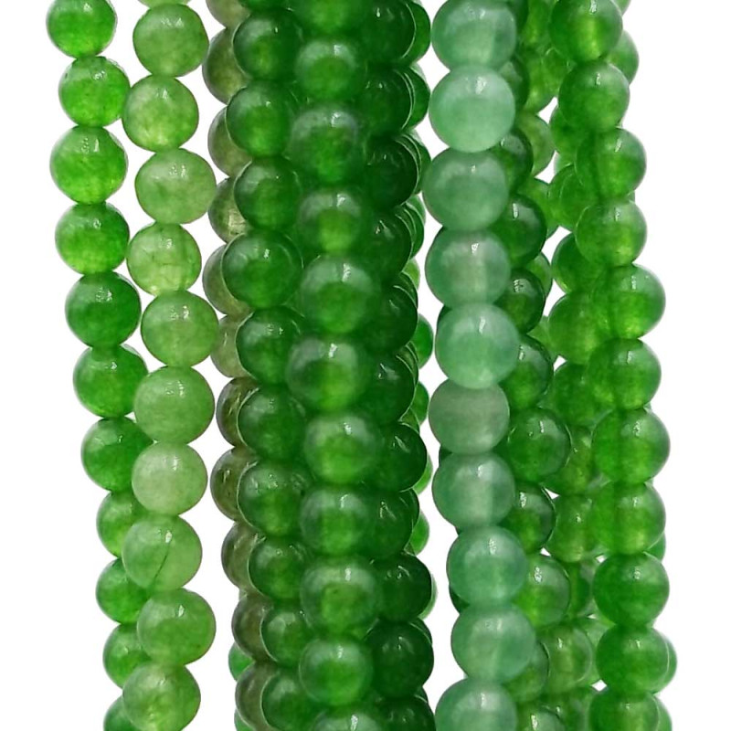 Agata Colorata tonda liscia 3 mm verde filo 40 cm (xc2099) - pietreeminuterie.com