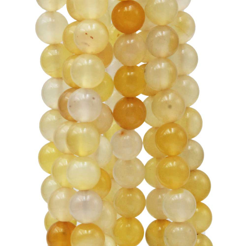 Giada gialla tonda liscia 10 mm filo 40 cm (gia-10-m-1) - pietreeminuterie.com