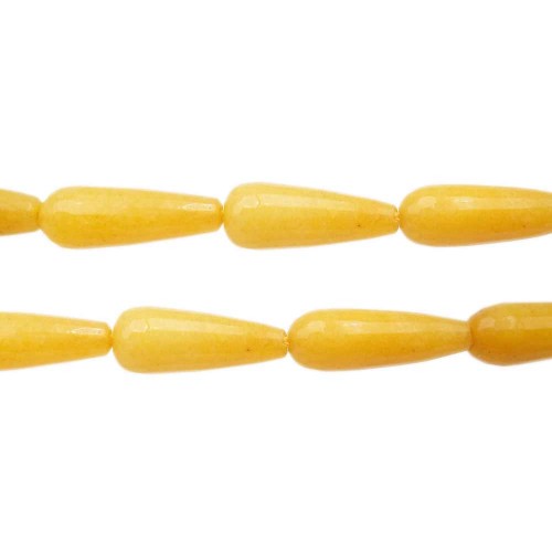 Giada | Gocce giada gialla sfaccettata 20x6.7 mm pacco 2 pezzo - ga463v